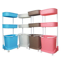 Plastic Custom Wheel Cover Flexible Fold Handle Lid Kid Baby Dirty Cloth Laundry Storage Basket