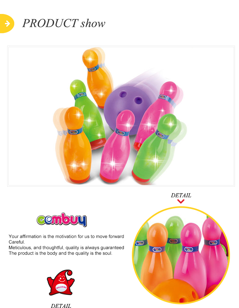 Indoor kids sport game LED plastic set pin bowling set toy