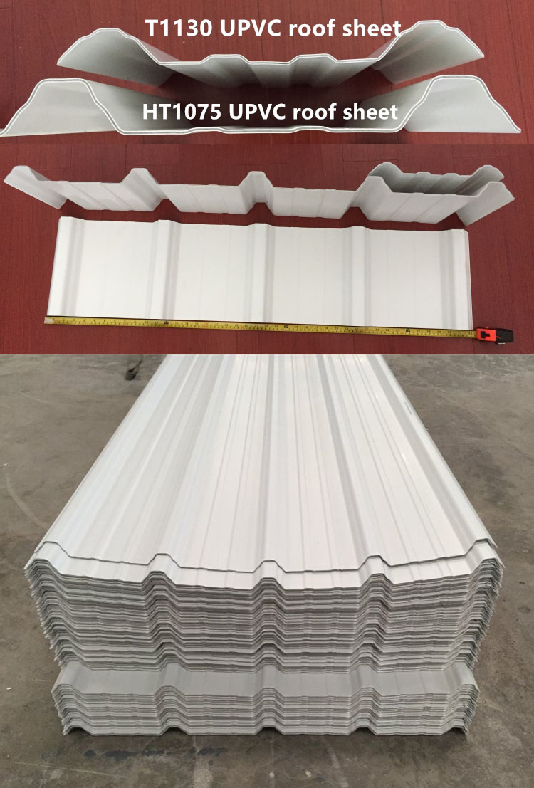 High wave tejas plastic UPVC roofing sheet 1075mm thermoacustica Hoja de techo de PVC roof tile