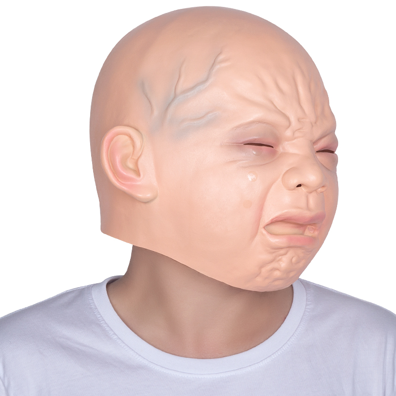 现实的哭婴儿面具满头哭脸面具万圣节酒吧房间闹鬼房子恐怖面具