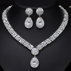 18K Gold Plated Copper Cubic Zirconia Wedding Accessories Bridal jewelry Sets