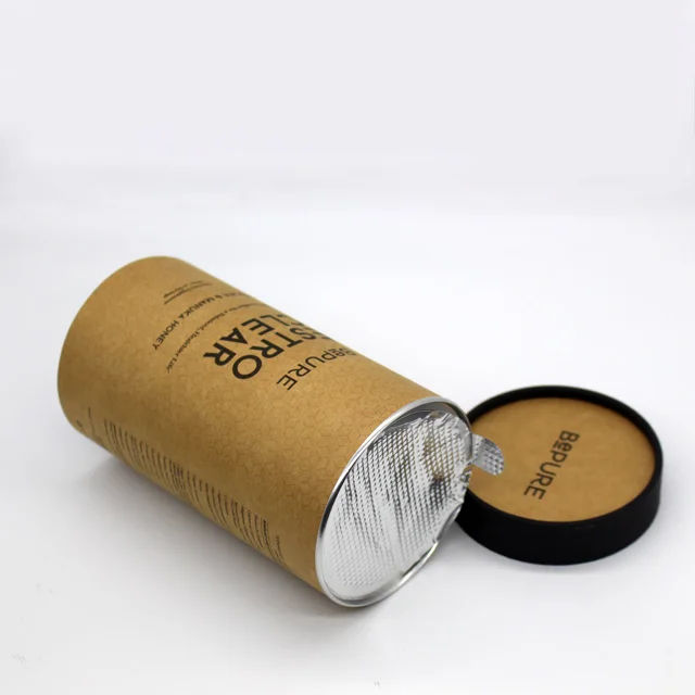 Custom Cylindrical Packaging Carton Round Cardboard Food Grade Kraft Paper Tea Paper Tube Packaging