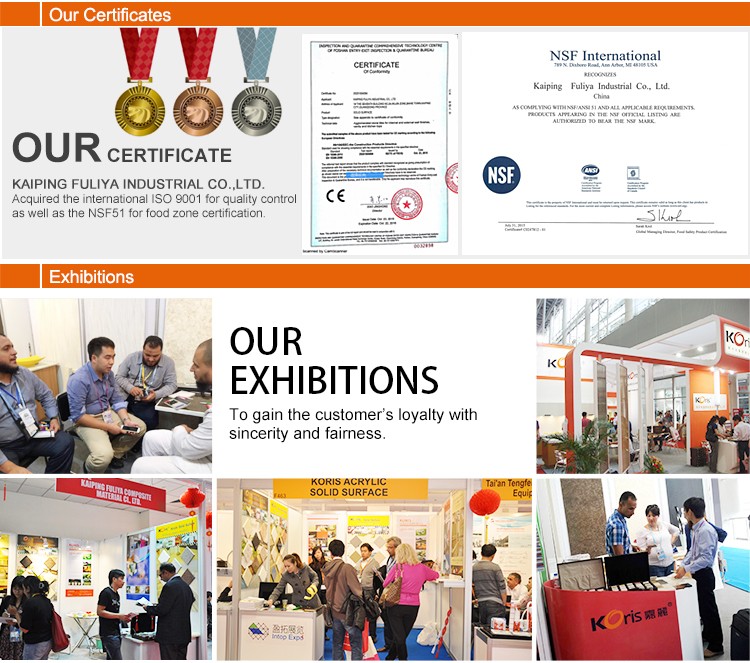 2016 nouveau Koris spécial faisant la réception en pierre artificielle, réception en forme de L, réception moderne blanche