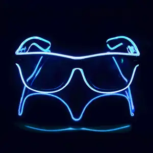 Christmas Raves Golden Beads Heart Shape Flashing Shutter Led Glasses Bright Colors Glowing Glasses Neon Party Supplies Concert Shows Light Up Shades Party Favors Blue Birthday Party