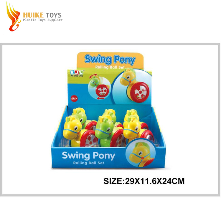 Новый дизайн дети красочный свет пластиковые игрушки rolling horse игрушка для ребенка