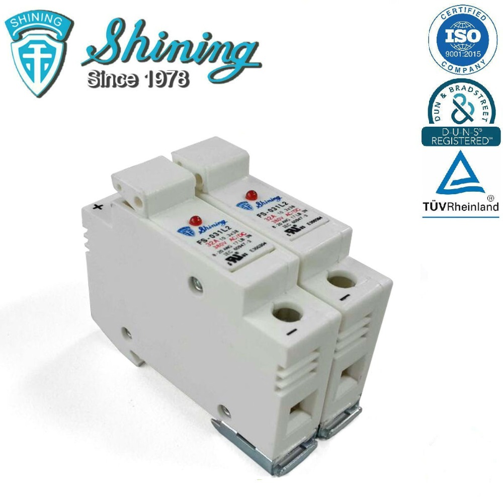 FS-032L2 ul 380 В 32A 2 полюса 10x38 фарфор держатель предохранителя
