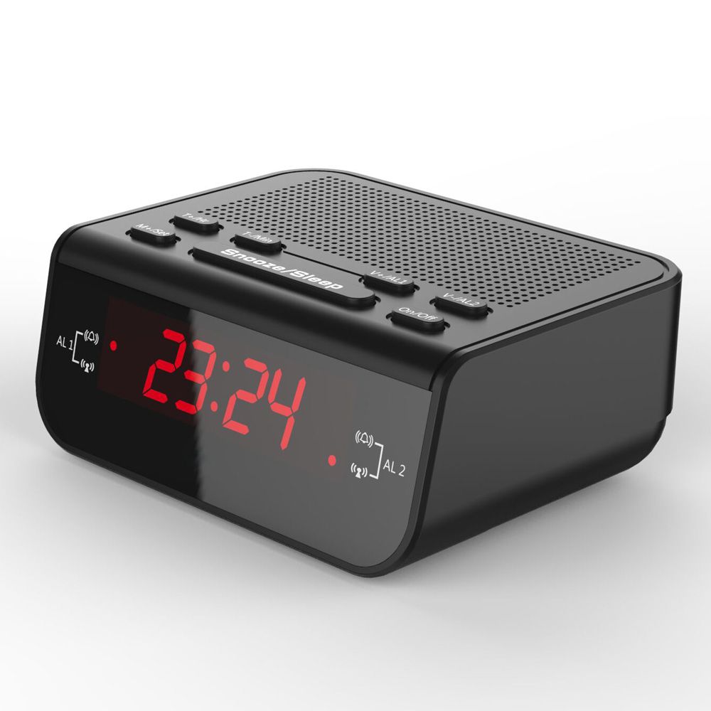 Modern Design Compact Digital Alarm Clock Fm Radio With Dual Buzzer Snooze Sleep Function Red Led Time Display Buy High Quality Alarm Clock Fm Radio China Digital Alarm Clock Fm Suppliers Cheap Led