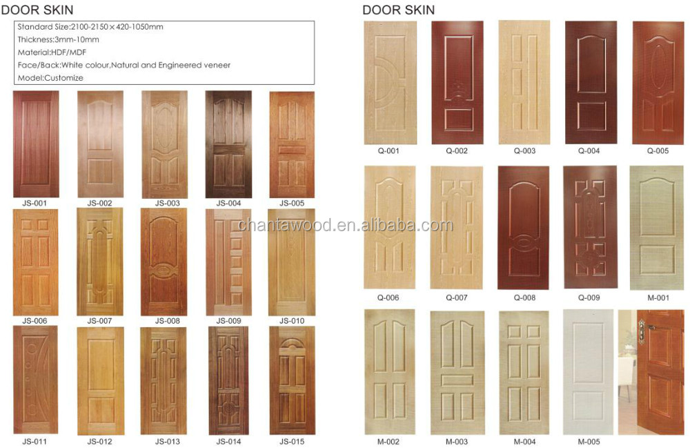 3mm melamine HDF door skin for interior doors natural veneer door skin