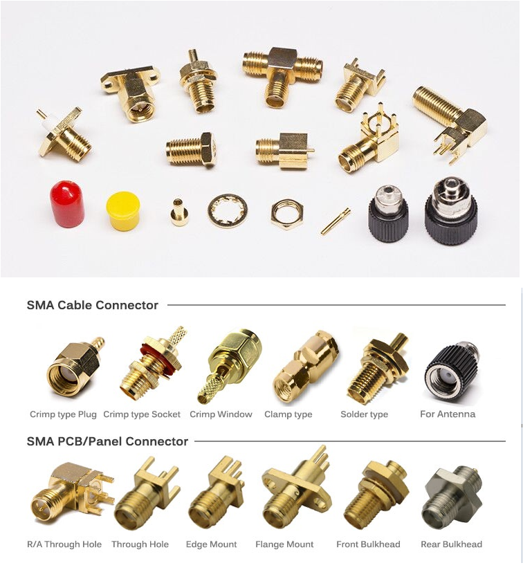 10 Piezas SMA 2 Agujeros 10 Piezas Conectores SMA Hembra Con Brida De 2 Agujeros - Para Montaje En Panel RF Correa Samsung Watch 6