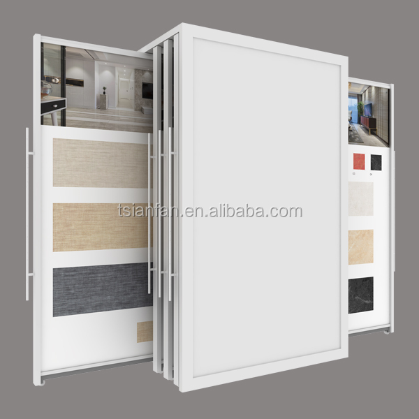 Custom Showroom Sliding Metal Shelves Display Rack for Ceramic Tile and Porcelain Tile ceramic tile rack