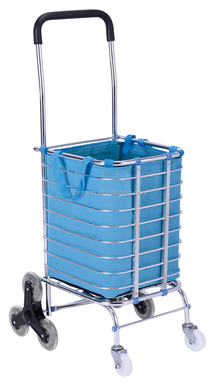 铝合金材料便携式折叠购物车手推车日常购物车