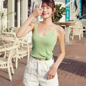 New arrival sleeveless fitted bodice women vests knitted summer sweaters