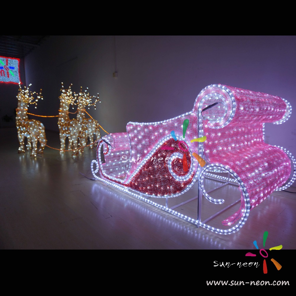 Наружное украшение Рождественский свет с Сантой и оленем