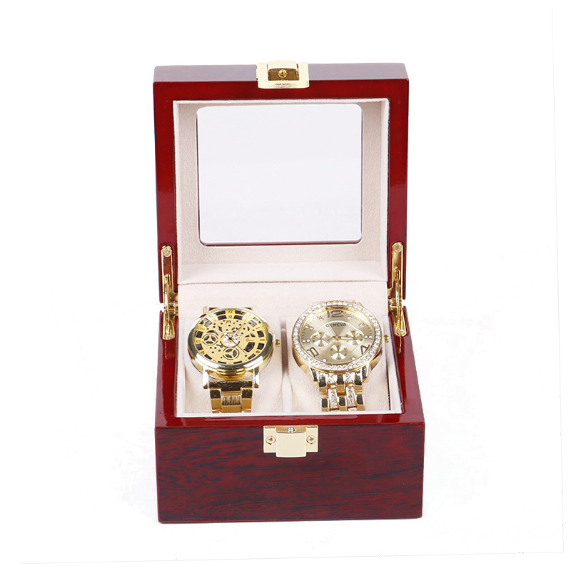 High Quality Luxury Lacquer Paint Wooden Watch Case, Double Watch Box for Man