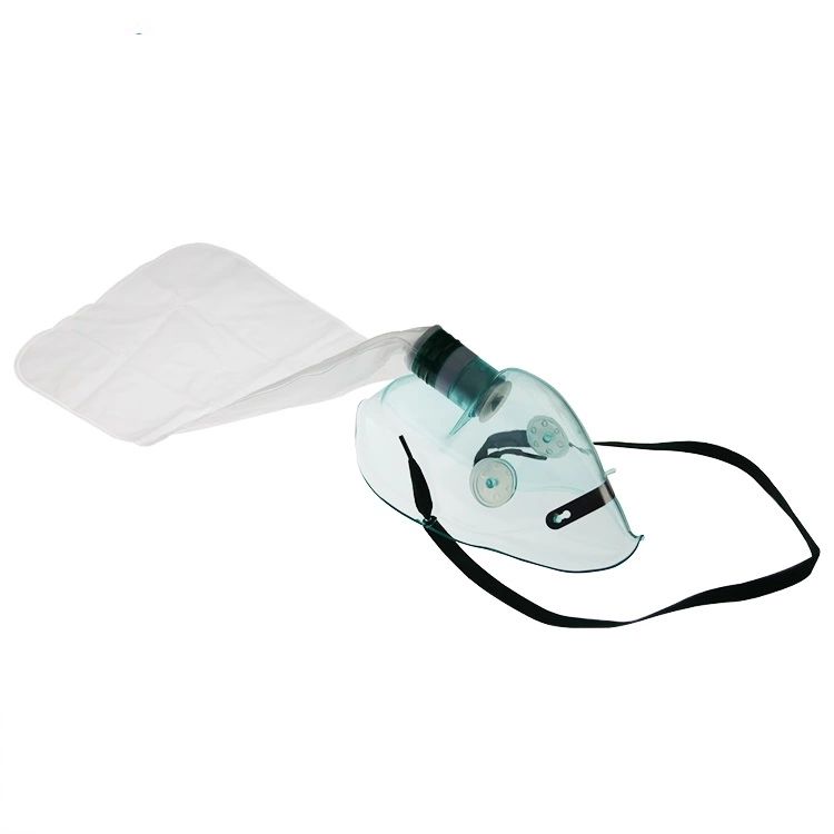 热销一次性医用pvc便携式无复吸氧气面罩,带latec自由松紧带