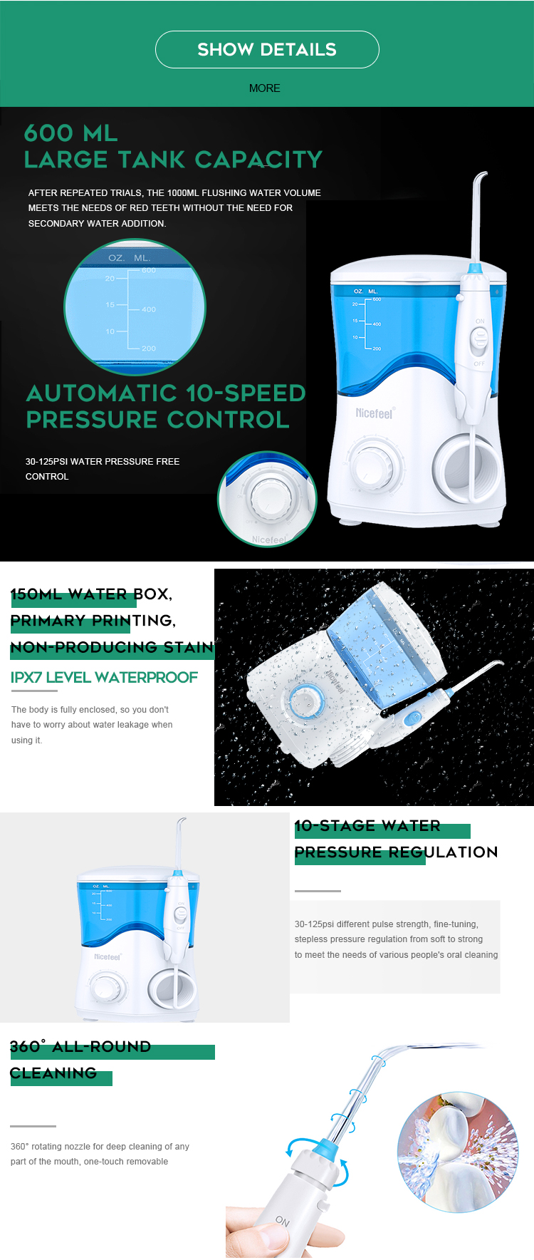 2022 hot selling oral hygiene dental products waterflosser for for family use