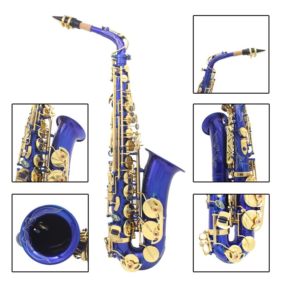 High quality blue color alto saxophone