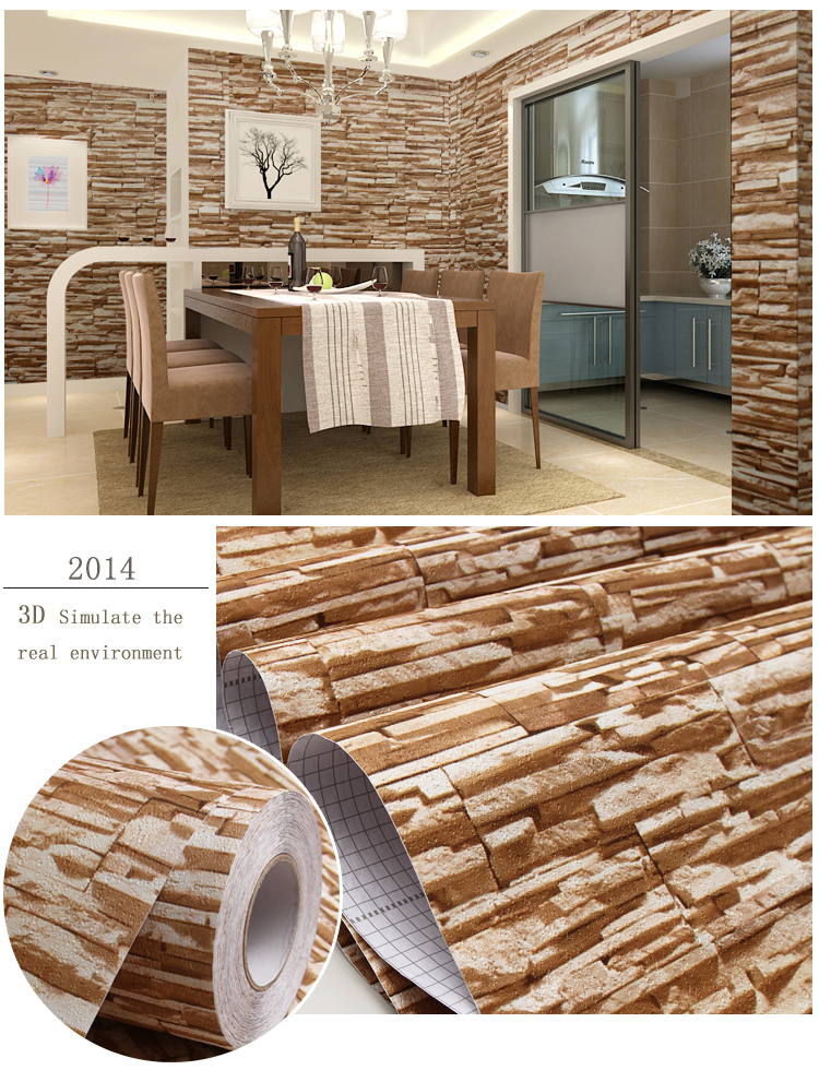 Supplier self adhesive 3d brick wallpaper for wall decoration 1.22*50M roll