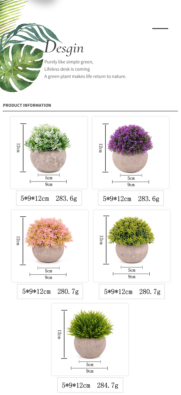 Wholesale small grass bonsai plants decor plastic artificial mini air plants bonsai natural for home decoration, set of 3