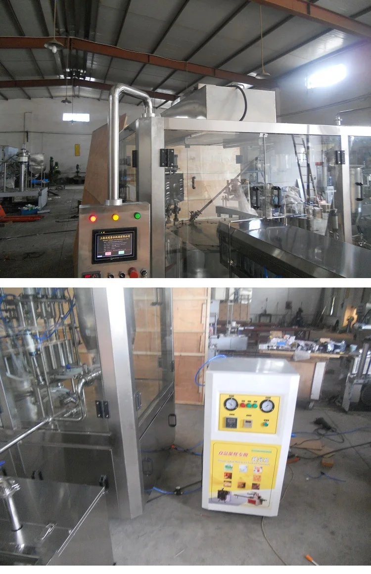 automatic premade stand up bag pouch filling capping and sealing packing machine /equipment/fille shanghai for liquid juice food