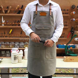 Customized Thick Men's BBQ Denim Apron Pattern With Pocket