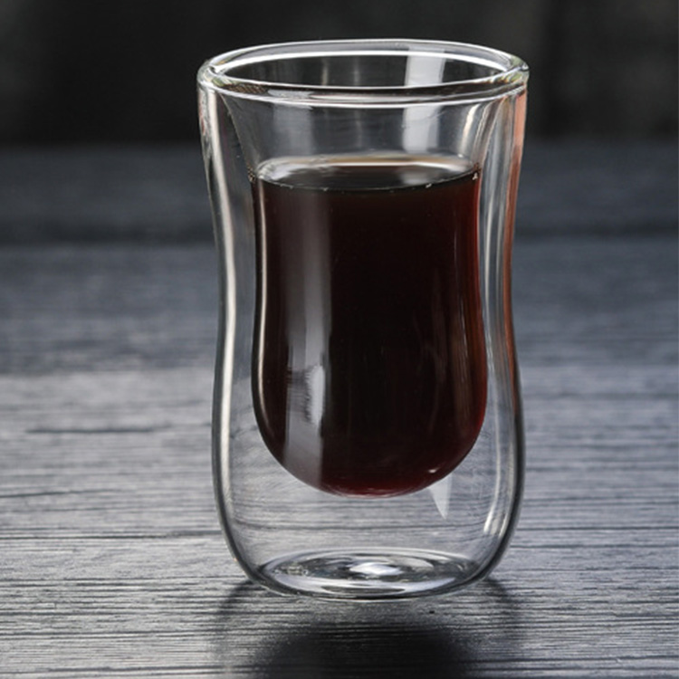 Factory supply clear Turkish double wall glass coffee cups