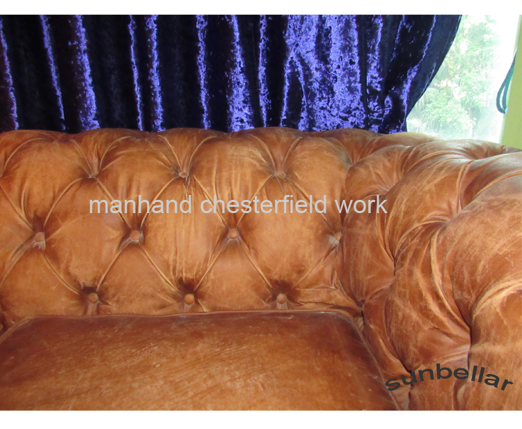 luxury furniture living room sofas chesterfield top grain leather dull polish leather sofa set home furniture