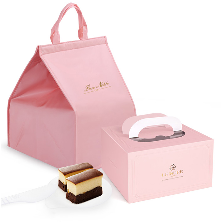 Custom cheese cake sweet box food packaging box with handle