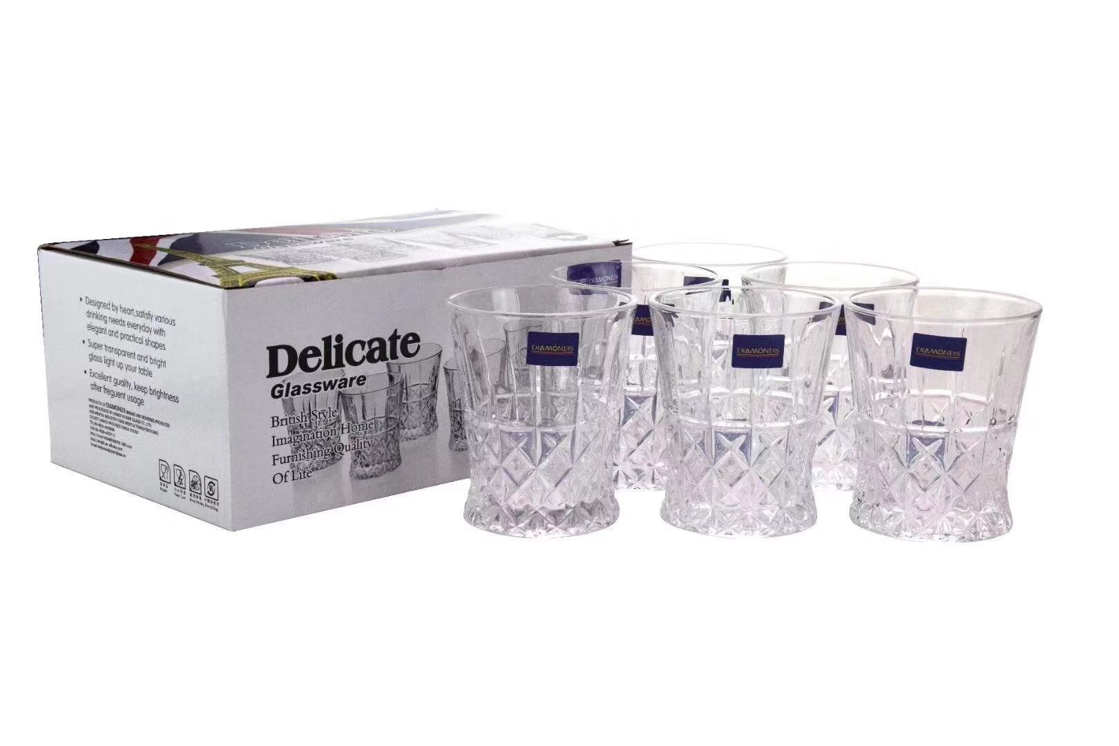 4pcs whiskey glasses gift set high white glass cup for whiskey custom logo cup