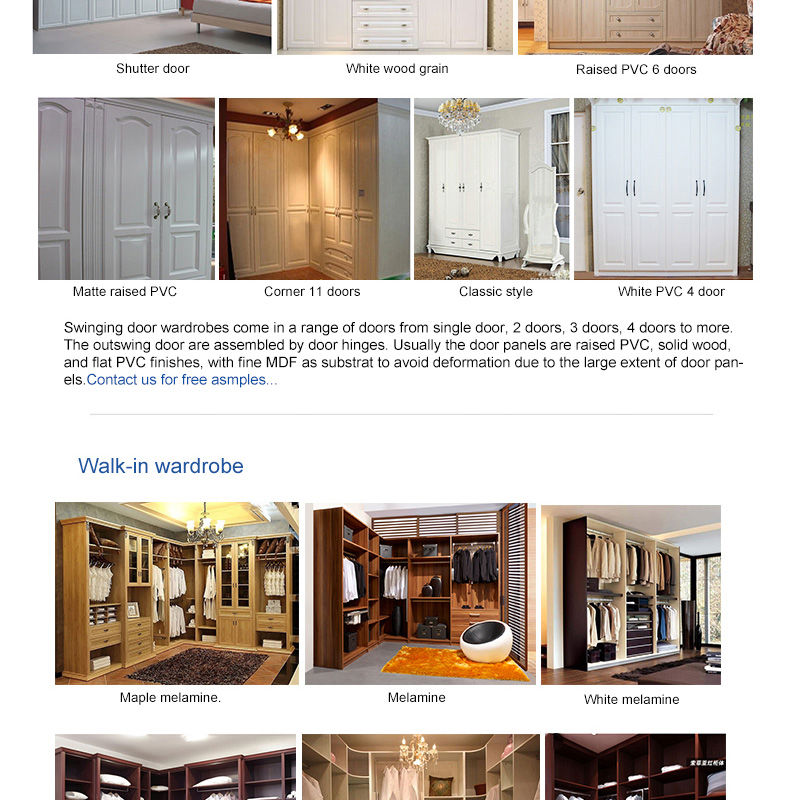 L shape sliding door wardrobe cabinet closet