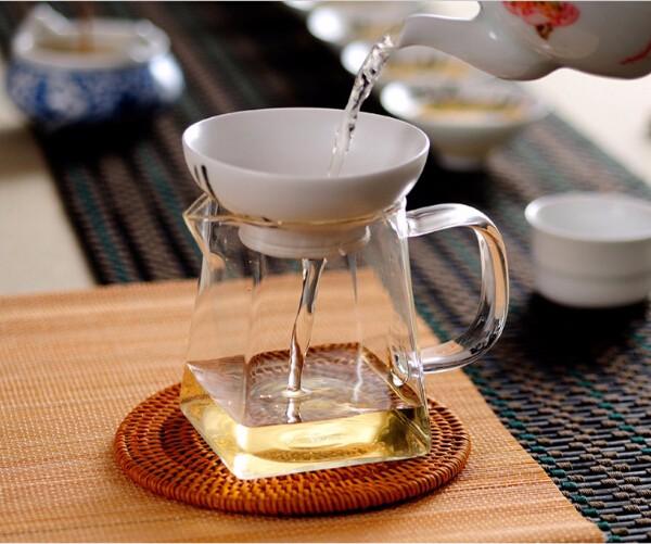 clear glass hot water glass pitcher with handle borosilicate glass teapot OEM size or shape