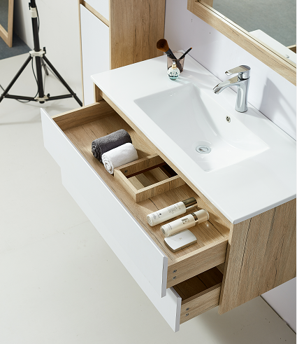 2 Drawers Hanging MDF Antique Sets  Wholesale Specials Bathroom Cabinets Vanity with Side Cabinet