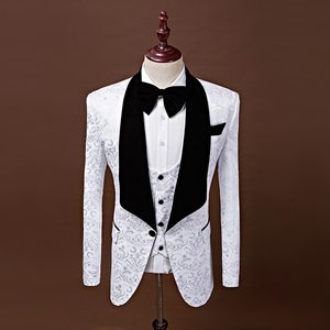 2019 Shawl Lapel Slim Fit Groom Tuxedos Red White Black Latest Coat Pant Designs Men Wedding Suits Men Prom Tuxedo Men Suit