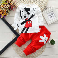 Roupas de bebê meninos 2017 primavera outono desenho de lazer camisetas de manga comprida + calças roupas de bebê recém-nascido roupas para crianças roupas de bebe