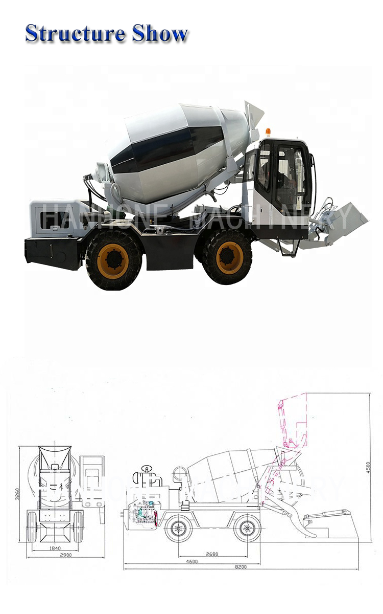 NEWEST DESIGN CONSTRUCTION CONCRETE MACHINE SELF LOADING MIXER TRUCK SHIPPING TO SRI LANKA
