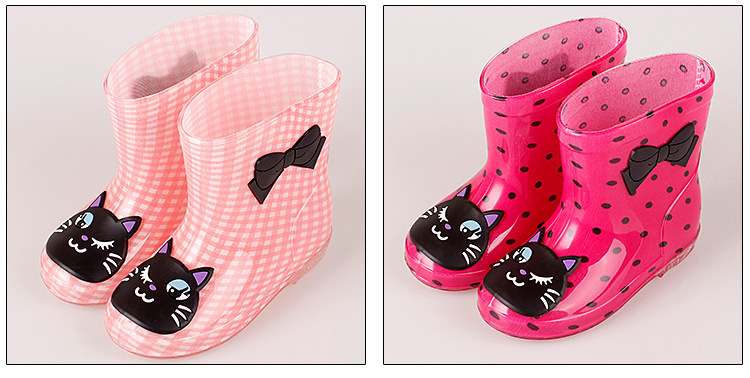 Cute Children Outdoor Rain Boots PVC Rubber Water Proof Shoes Boots For Kids