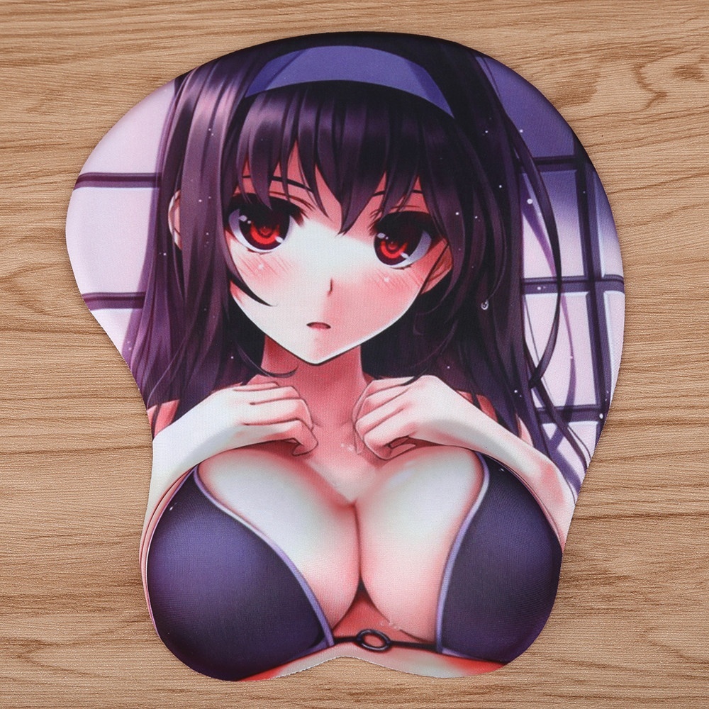 新产品大 boob 卡通女孩垫可折叠性感图片自定义标志尺寸鼠标垫