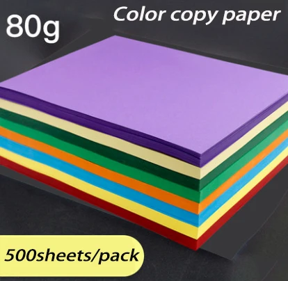 75g 80g A4 color bond paper for school children 500sheets/bag, diy color paper, colored cardboard, origami paper