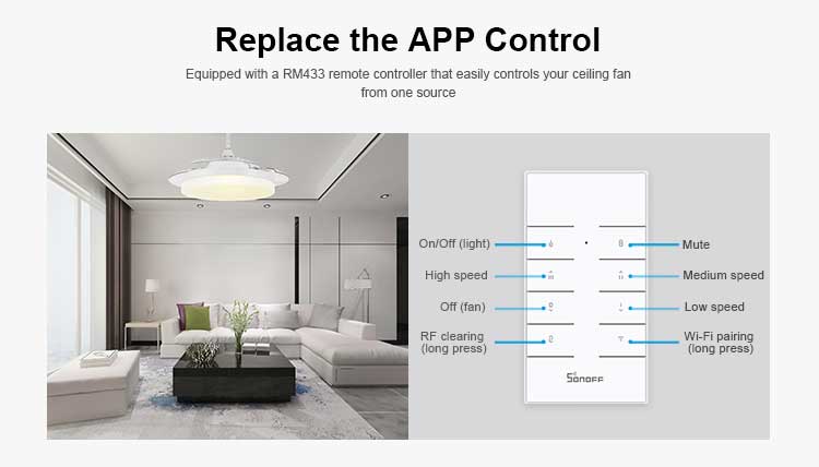 SONOFF — ventilateur de plafond Wifi ifan 03, contrôleur de lumières, domotique, sans fil, fonctionne avec Alexa, nouvelle collection