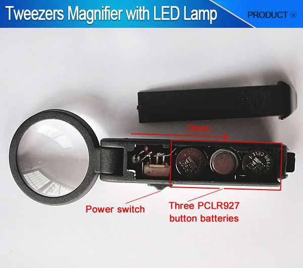MG1713-4 10X LED Lumière Loupe Portable Pince Loupe