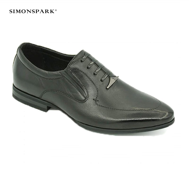 Classical College Uniform Dress Style Children Black Leather Kids Boys School Shoes