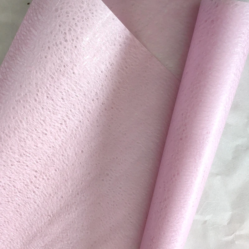 pink 40gsm 60cm x 5m  mixed pulp eco friendly specialty bopp film laminated water proof flower wrapping decoration paper