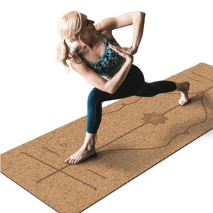 China yoga mat manufacturer custom print organic rubber bottom eco friendly cork yoga mat for exercise