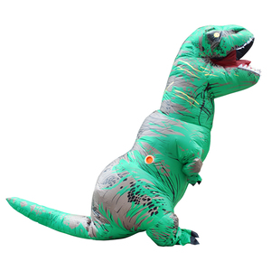 Inflatable T-rex Dinosaur Jurassic World Costume Funny Halloween Dress Inflatable Mascot Blow-up Party Decoration for Adults