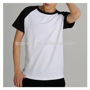 Wholesale Plain T shirt Custom Logo Two Color T shirt Raglan Sleeve T shirts LOQ MOQ Prompt Delivery 