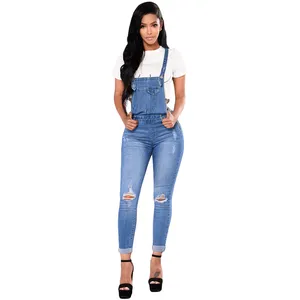 light blue denim overalls