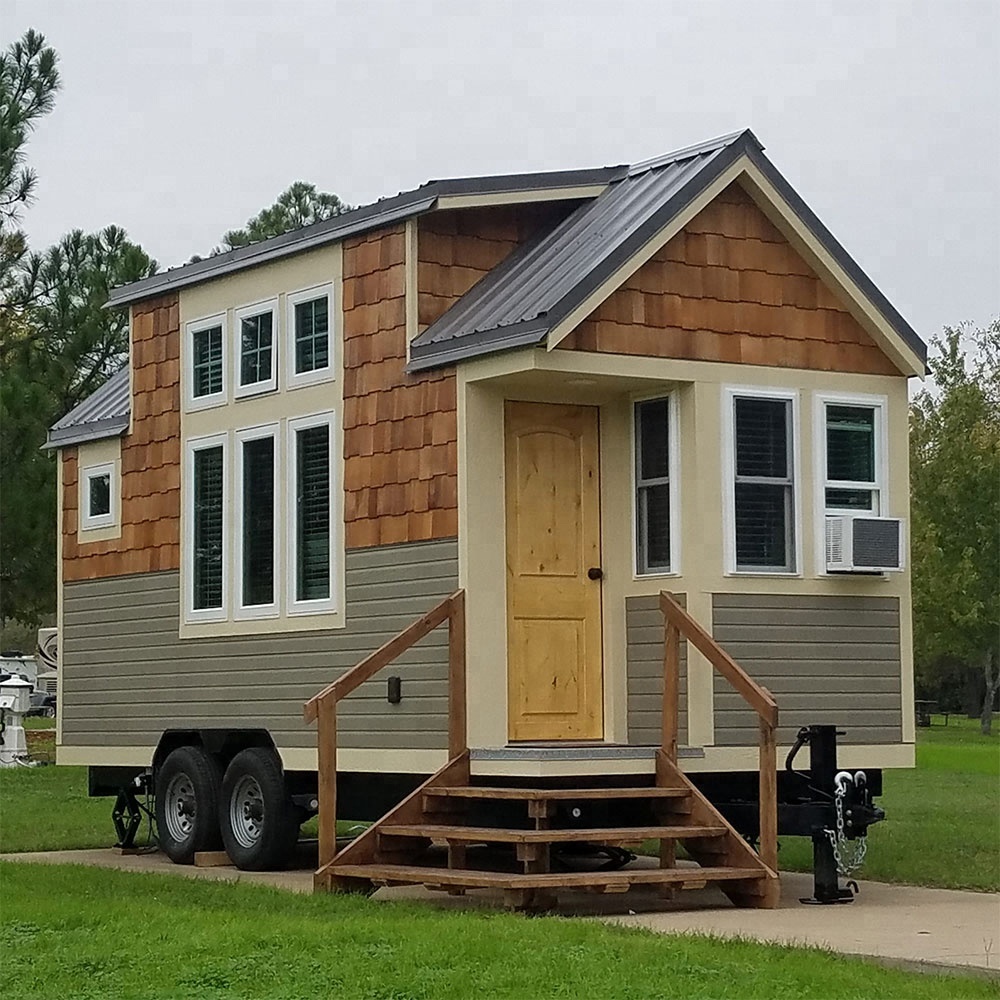 Wooden Chalet Prefabricated Green Tiny Home On Wheels Container