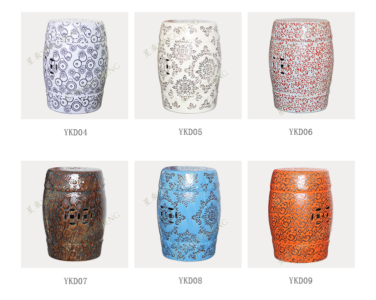 Chinese ceramic drum stool with various colors for home decoration garden seat and standing Shoe changing stool for entrance