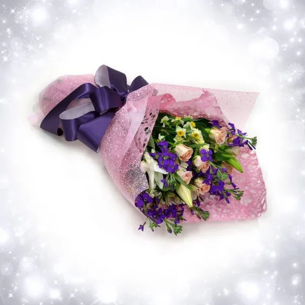 BOPP laminated shiny me<i></i>tallic foils embedded waterproof flower wrapping paper 60cm x 5m