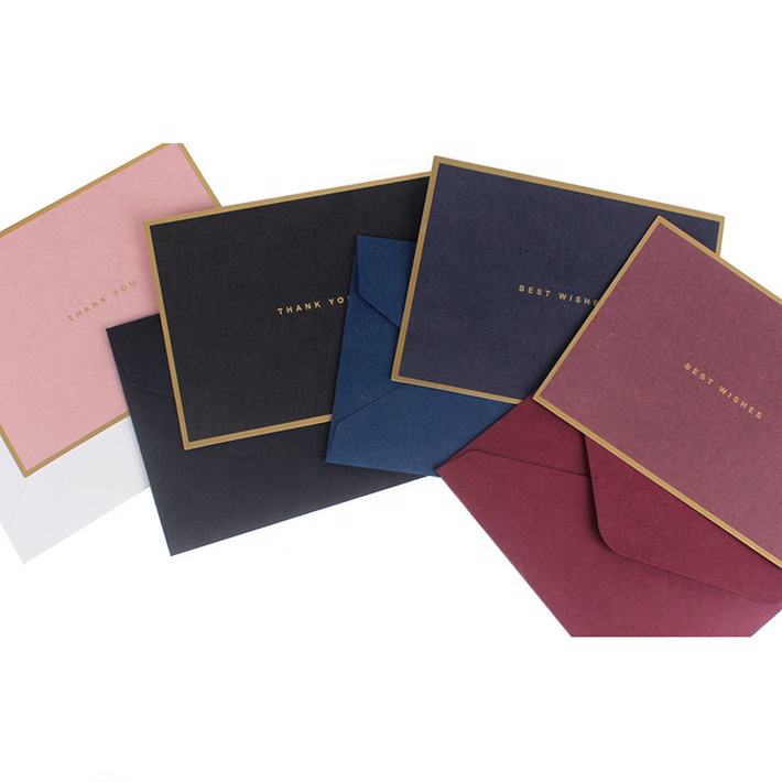 Wholesale Custom Logo Gold Stamping Greeting Thank You Card